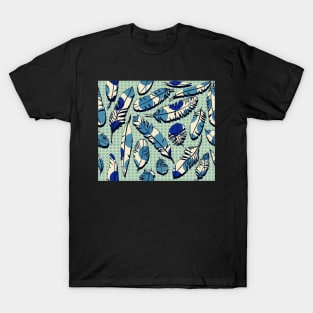 Vintage Feathers (aqua blue) T-Shirt